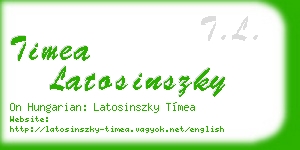timea latosinszky business card
